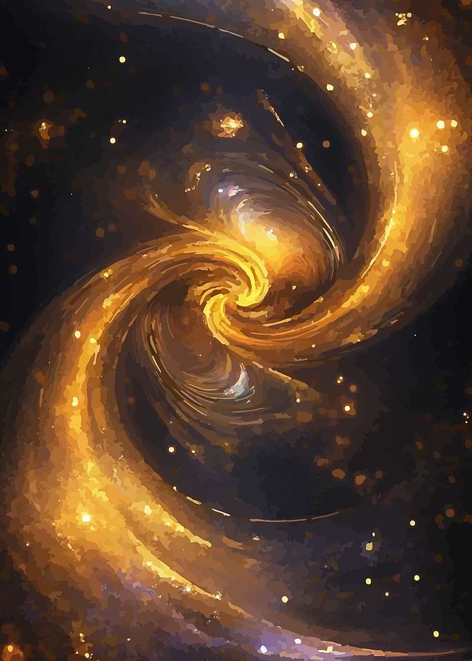 Golden Swirling Galaxy