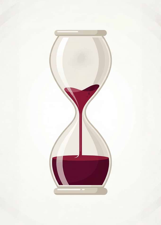 Wine Hourglass Time Concept Minimal