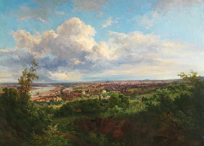 Panoramic Cityscape Painting