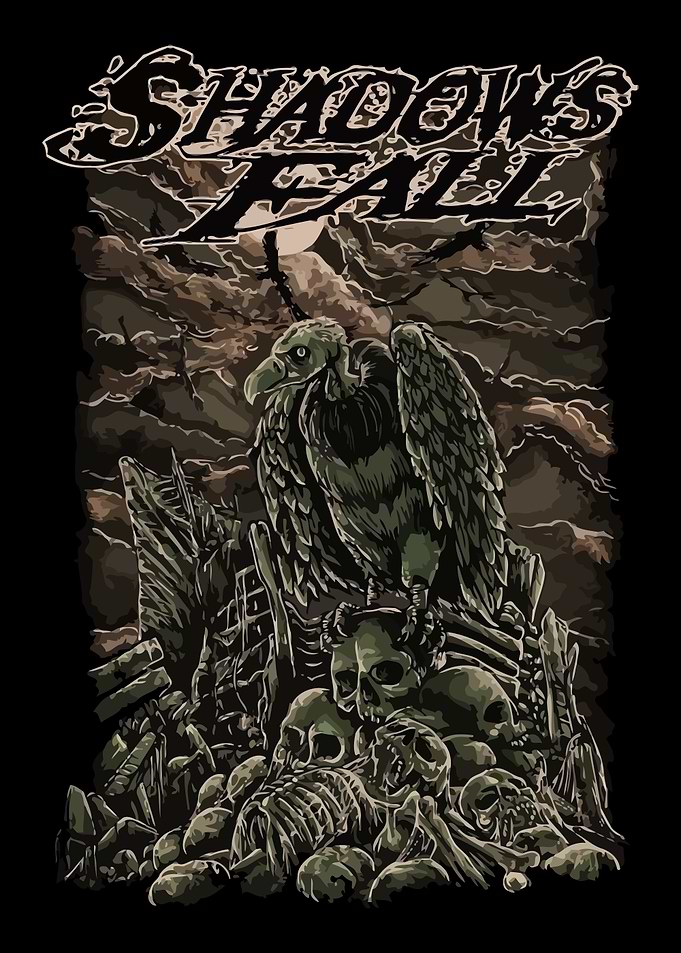 Shadows Fall Vulture Skulls Dark Art