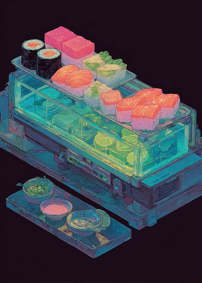 Futuristic Sushi Display