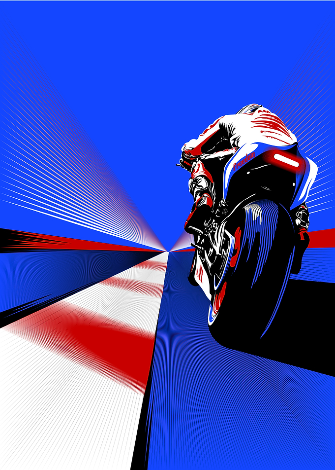 Motorcycle Racer on Track