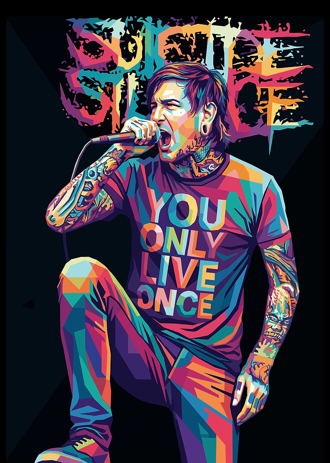 Suicide Silence Pop Art Singer with Tattoos
