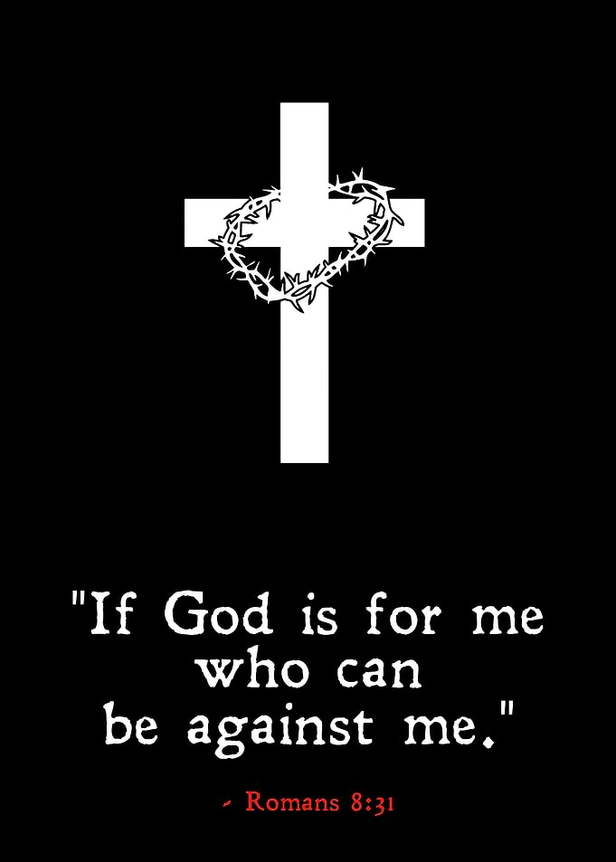 Christian Cross with Crown of Thorns