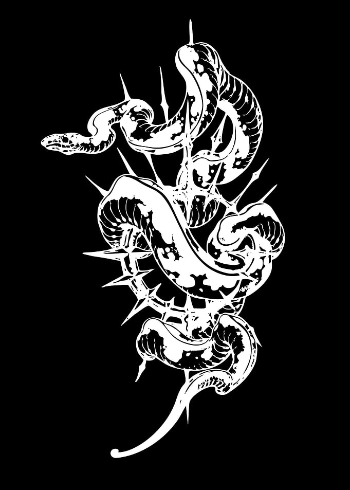 Snake and Thorns Illustration