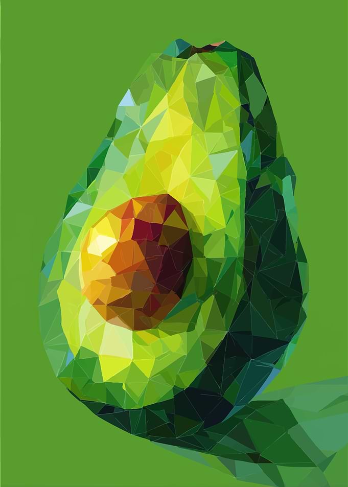 Low Poly Avocado Art