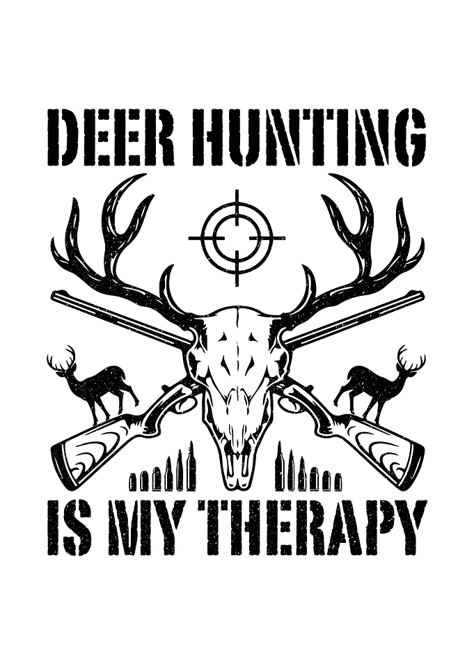 Deer hunting wall art - 'Deer Hunting Is My Therapy' rustic cabin decor for hunters
