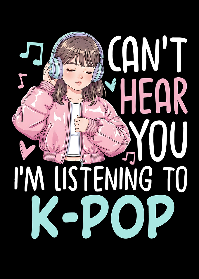 Anime girl listening to K-Pop