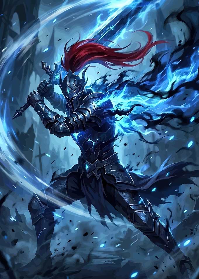 Dark Knight with Blue Flames