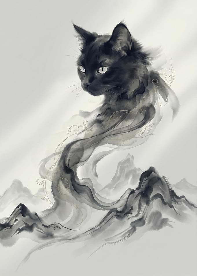 Black Cat from Ink Mountains