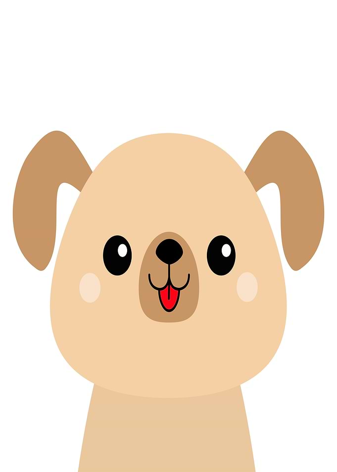 Cute cartoon dog face