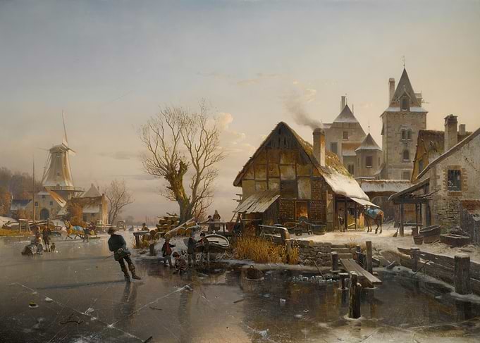 Winter Ice Skating Scene