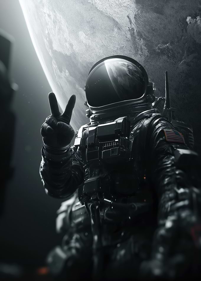 Astronaut Peace Sign