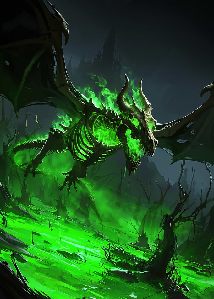 Undead Dragon with Green Fire