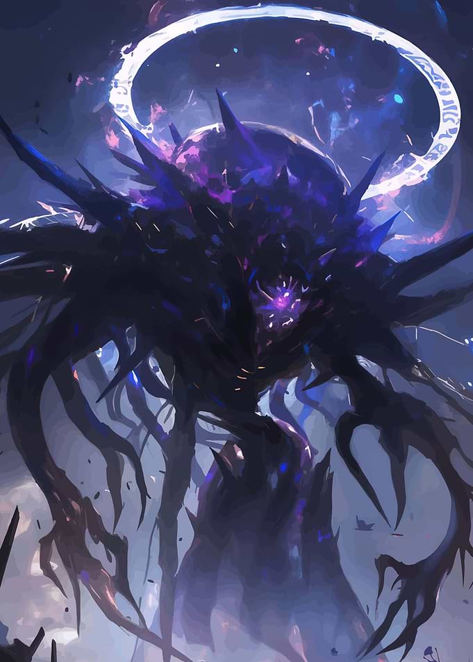 Dark Cosmic Entity with Halo