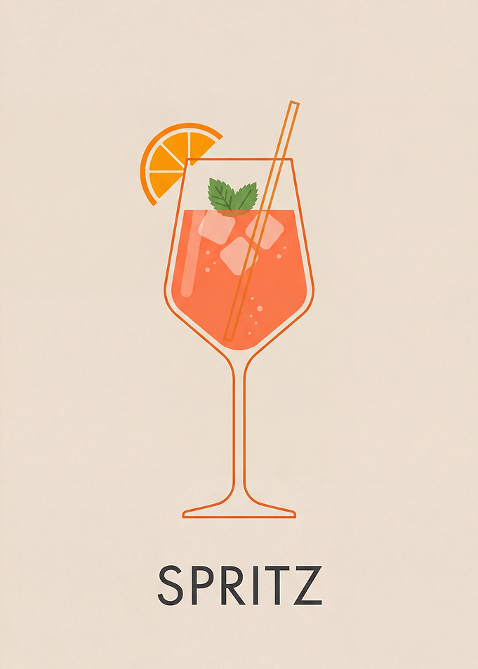Minimalist Spritz Cocktail Illustration