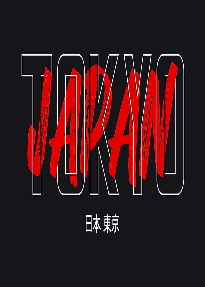 Tokyo Japan Text Art