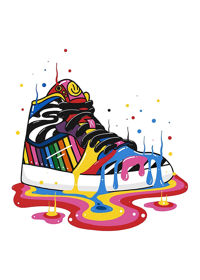 Colorful Drip Art Sneaker