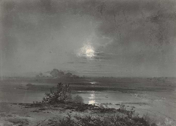 Moonlit Landscape Painting