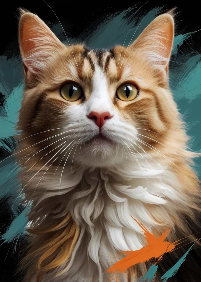 Majestic Orange and White Cat Portrait