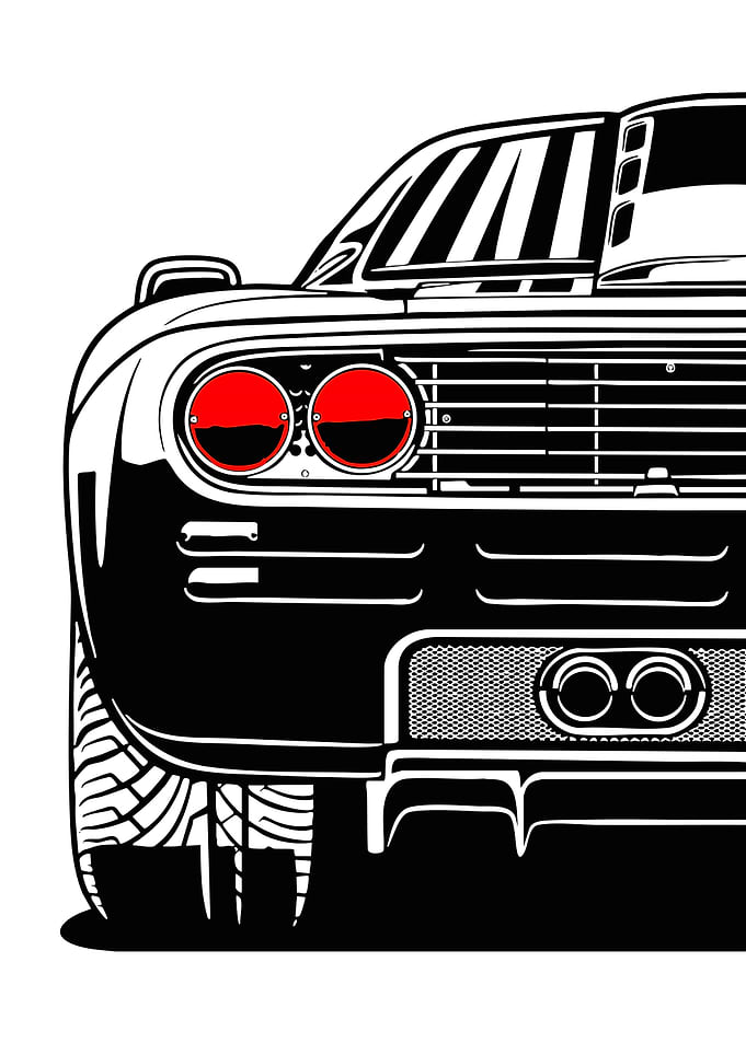 Retro Car Rear View