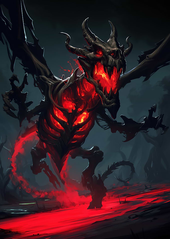 Demonic Dragon of Fire and Shadow