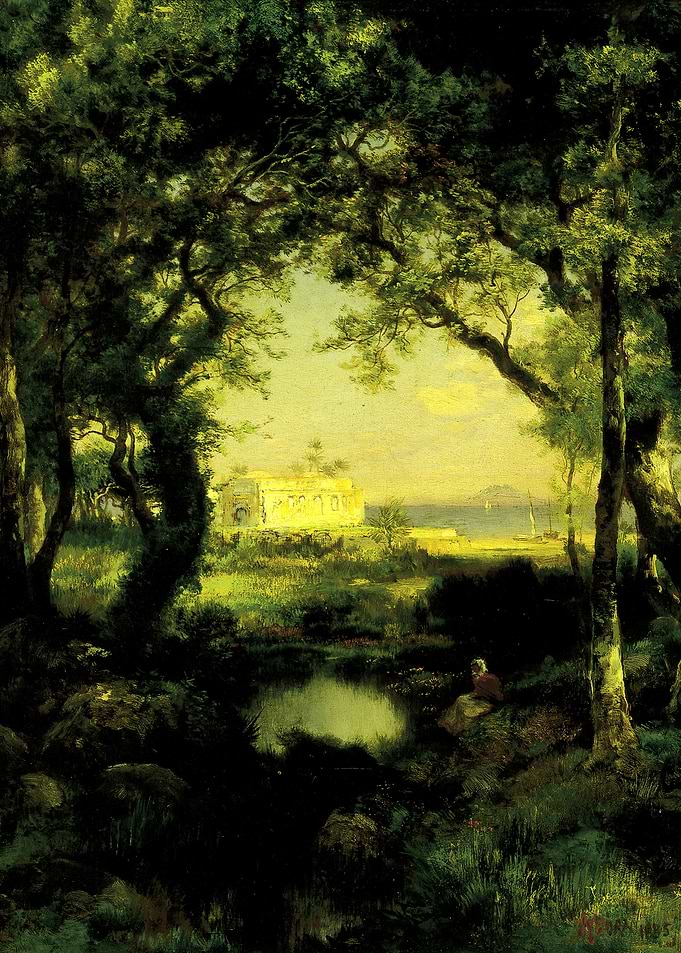 Tranquil Landscape with Ancient Ruins