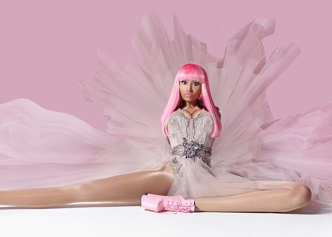 Nicki Minaj in pink tutu and boots