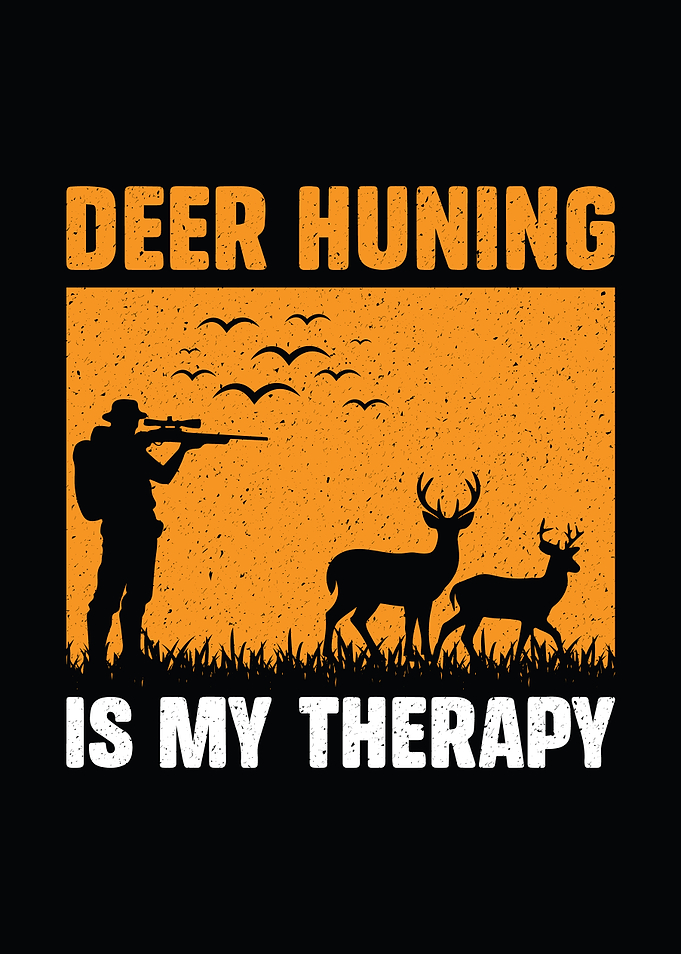 Deer hunting wall art - 'Deer Hunting Is My Therapy' rustic cabin decor for hunters