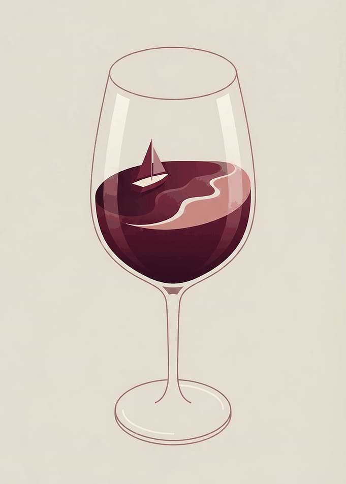 Wine Glass Sailboat Surreal