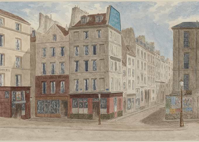 Parisian Street Scene with Cafes
