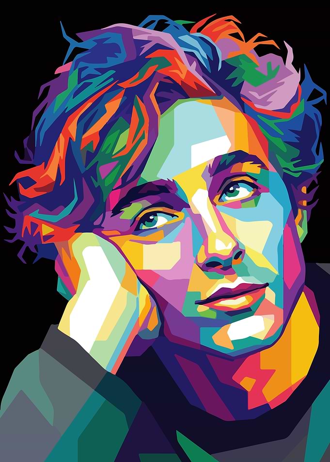 Colorful Portrait of Timothée Chalamet
