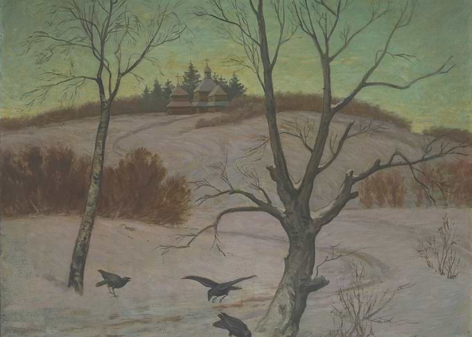 Winter Landscape with Church and Crows