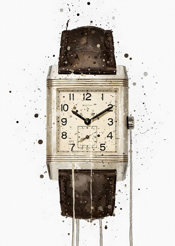 Watercolor Art of a Vintage Watch