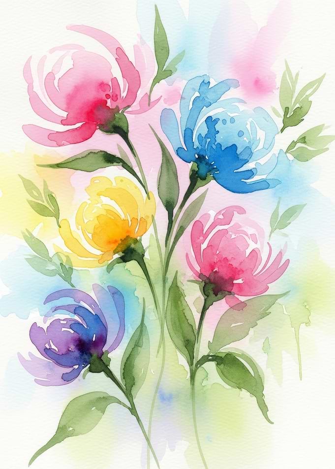 Watercolor floral arrangement