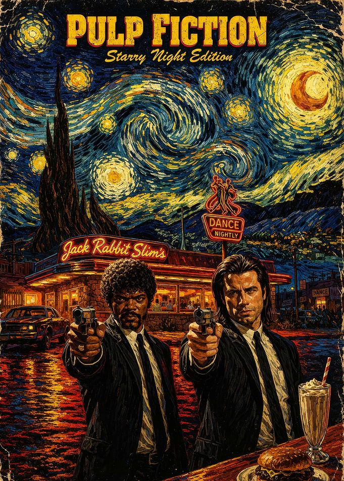 Pulp Fiction Starry Night Edition Poster