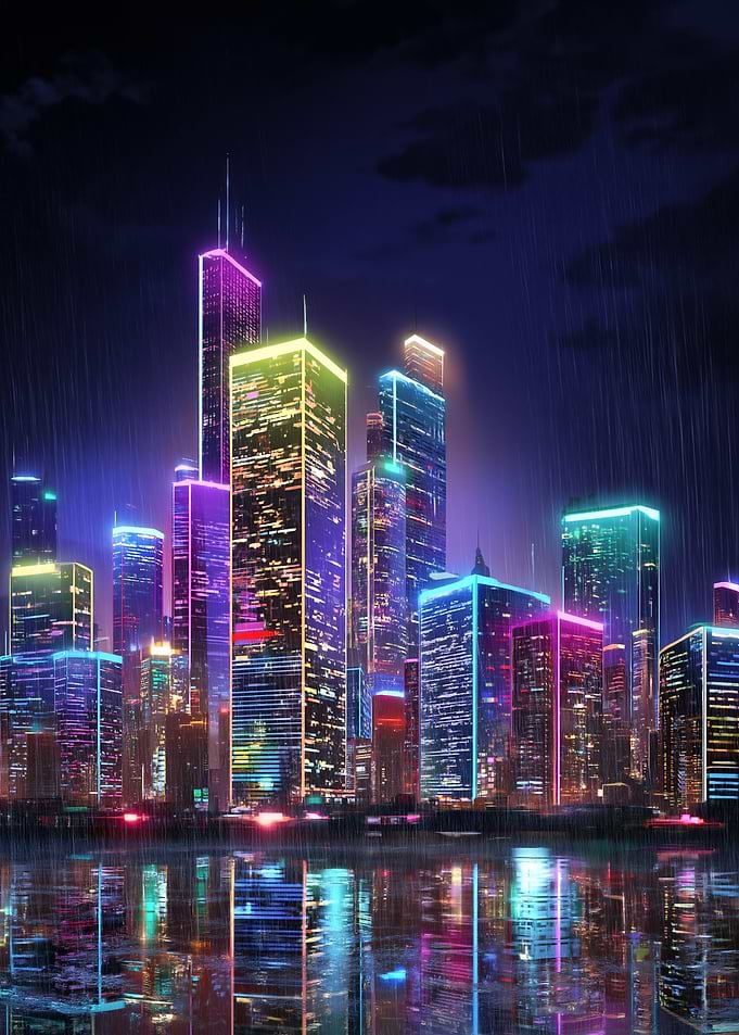 Cyberpunk Neon Cityscape at Night