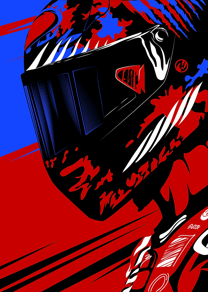 Racing Helmet with Camouflage Design