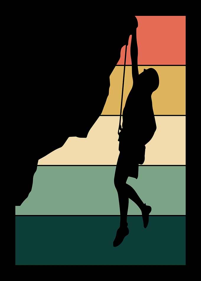 Retro Rock Climber Silhouette