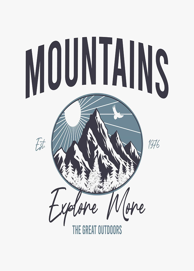 Mountains Explore More Vintage Poster