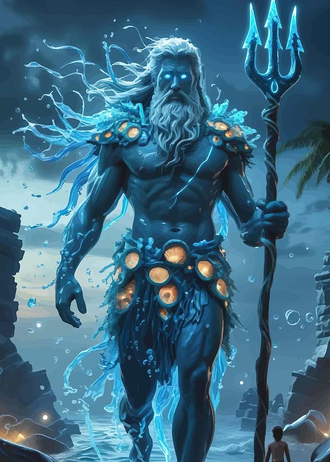 Giant Water God with Trident
