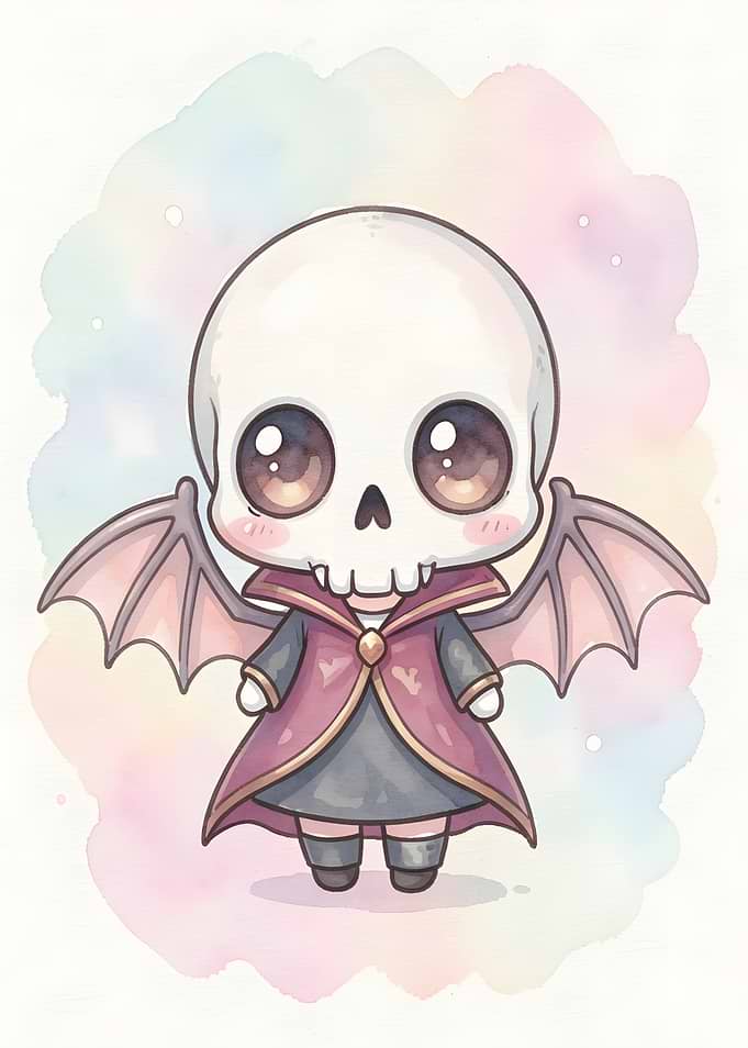 Cute Chibi Skeleton Vampire