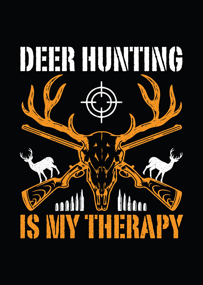 Rustic cabin wall art - 'Deer Hunting Is My Therapy' rustic man cave poster for hunters