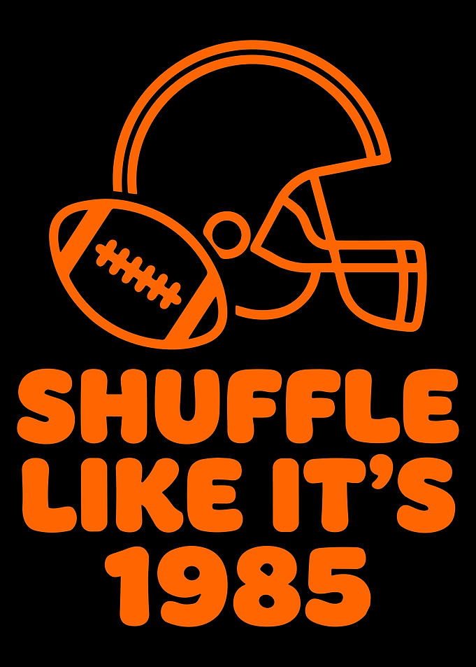 Shuffle Like It's 1985 Poster, Retro Football Helmet Art, Vintage Sports Wall Print