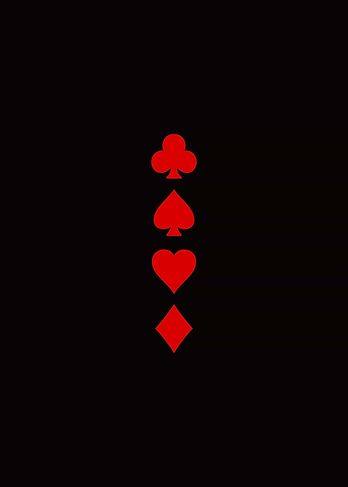 Playing Card Suits on Black