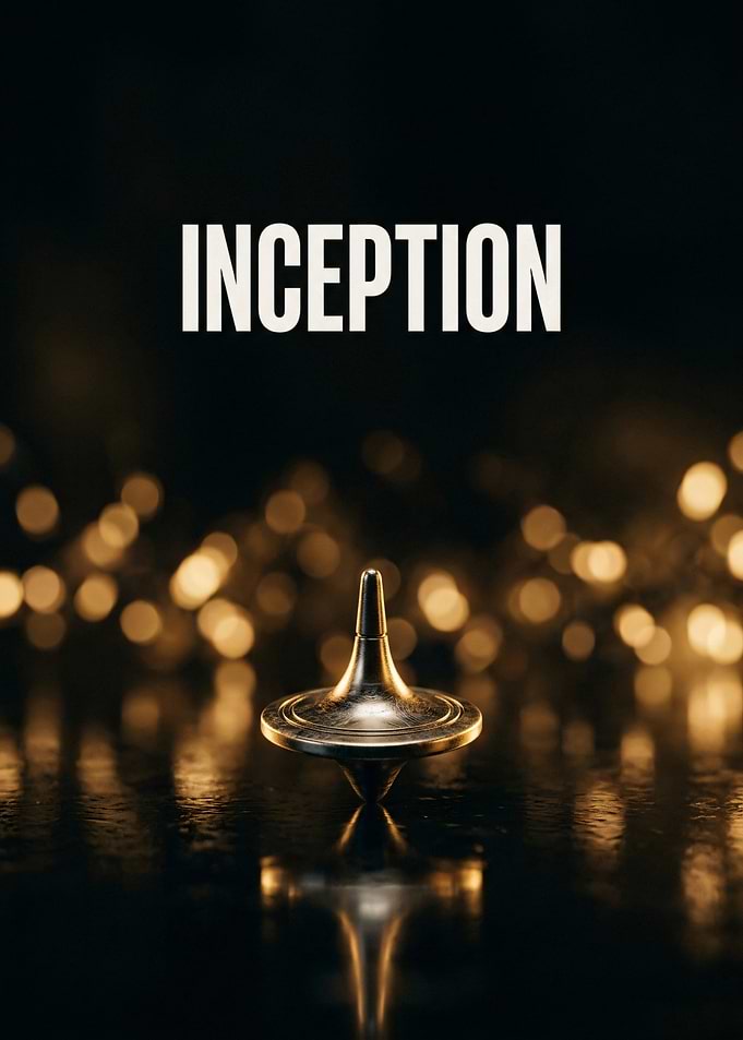 Inception movie poster with spinning top