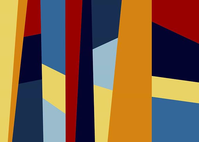 Abstract Geometric Color Block Design