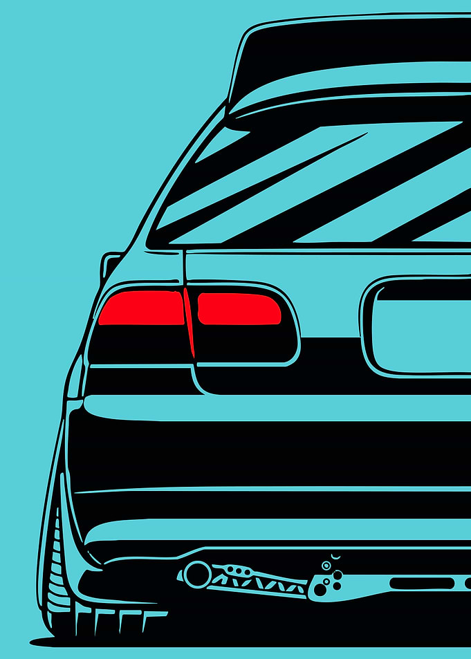 Stylized Car Rear View