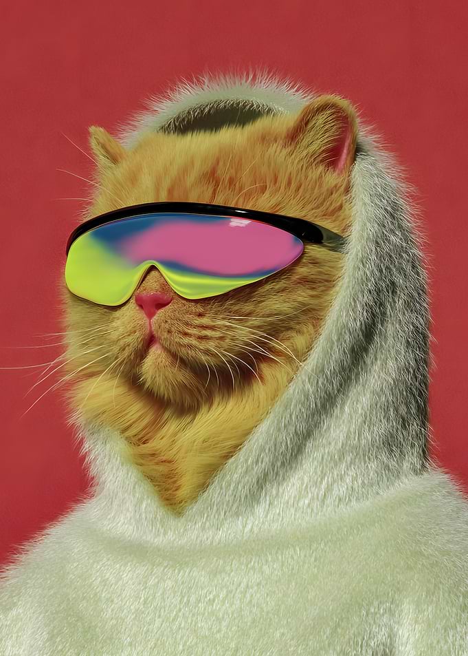 Cool Cat in Retro Sunglasses