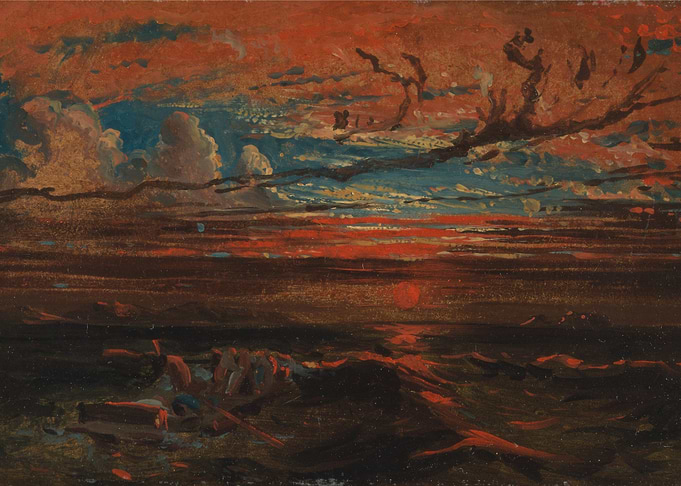 Dramatic Sunset Over Stormy Seas